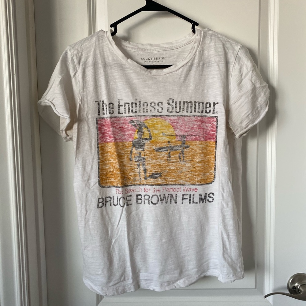 Lucky brand white graphic tee shirt